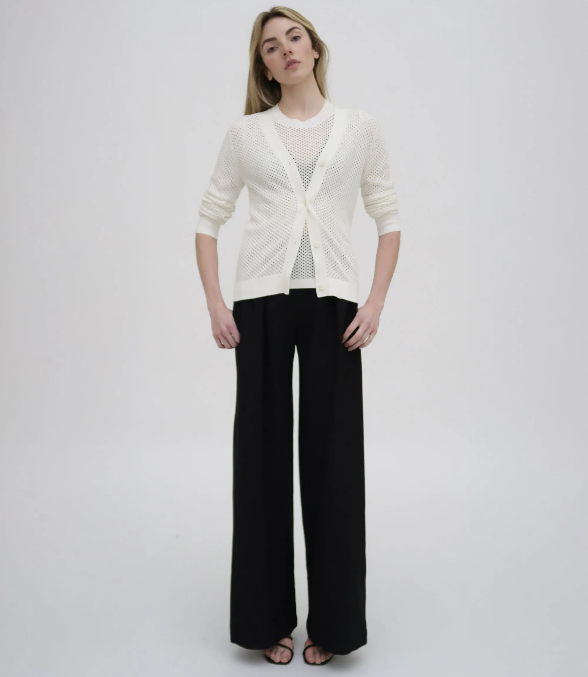 MESH POINTELLE CARDIGAN