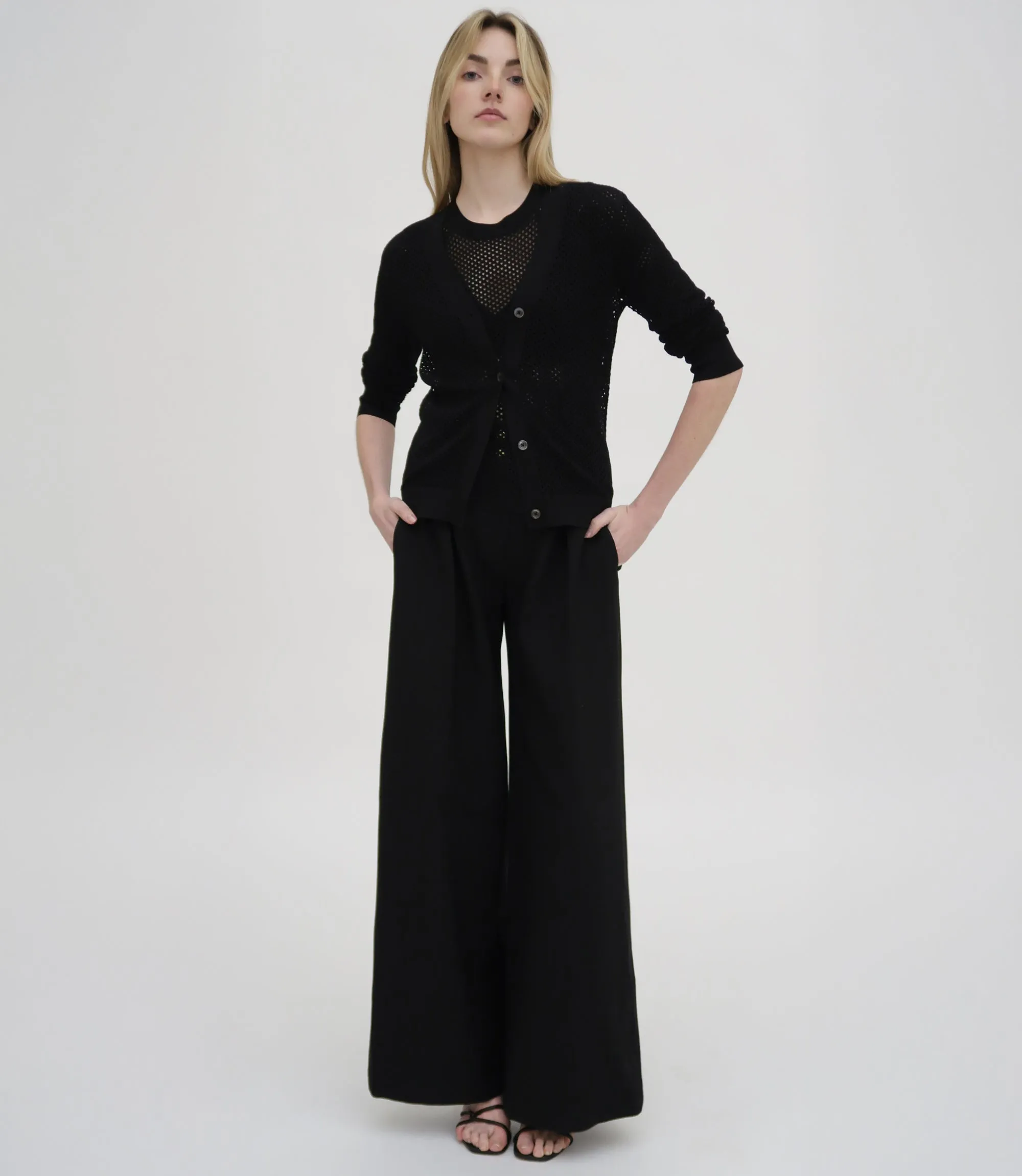 MESH POINTELLE CARDIGAN