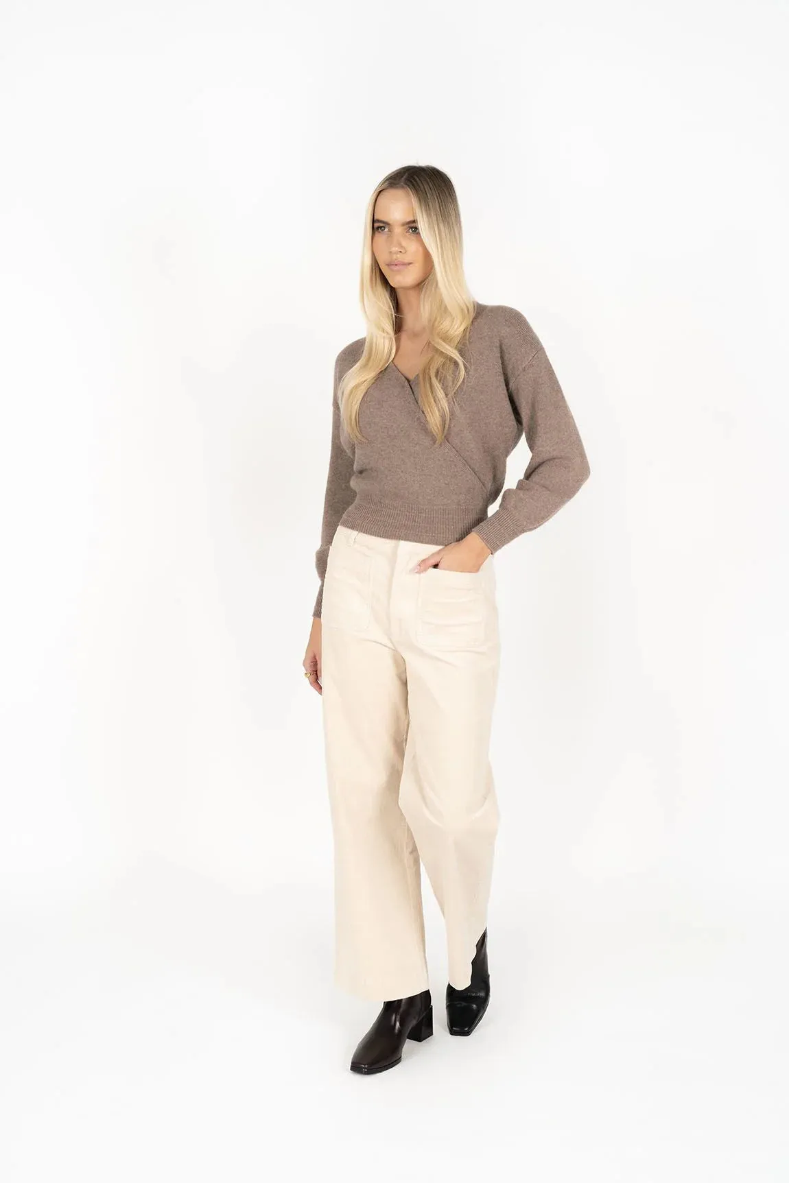 Mika Wrap Top Mocha