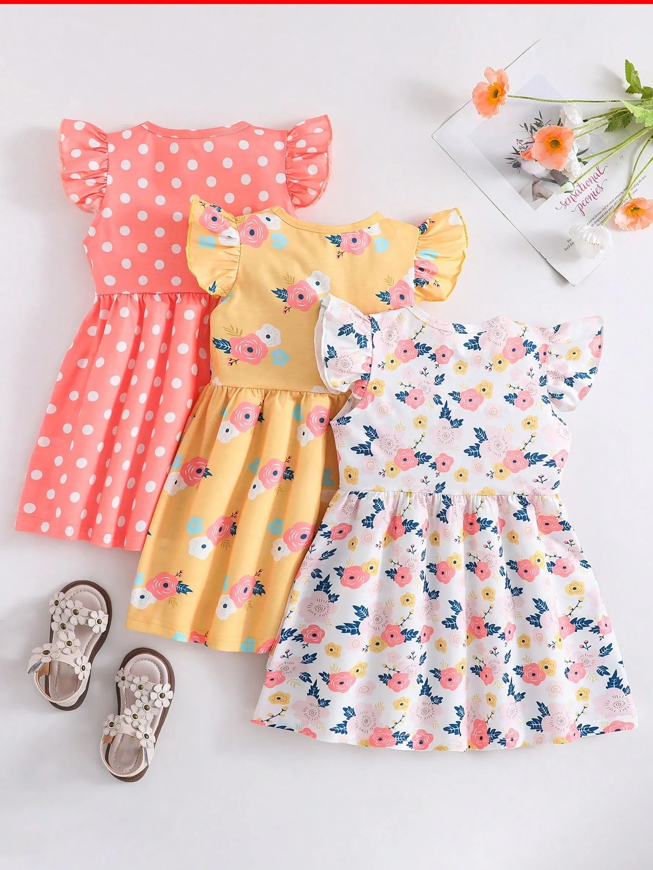 Mini dress polka dot| Girl  Floral & Polka Dot Printed Dress