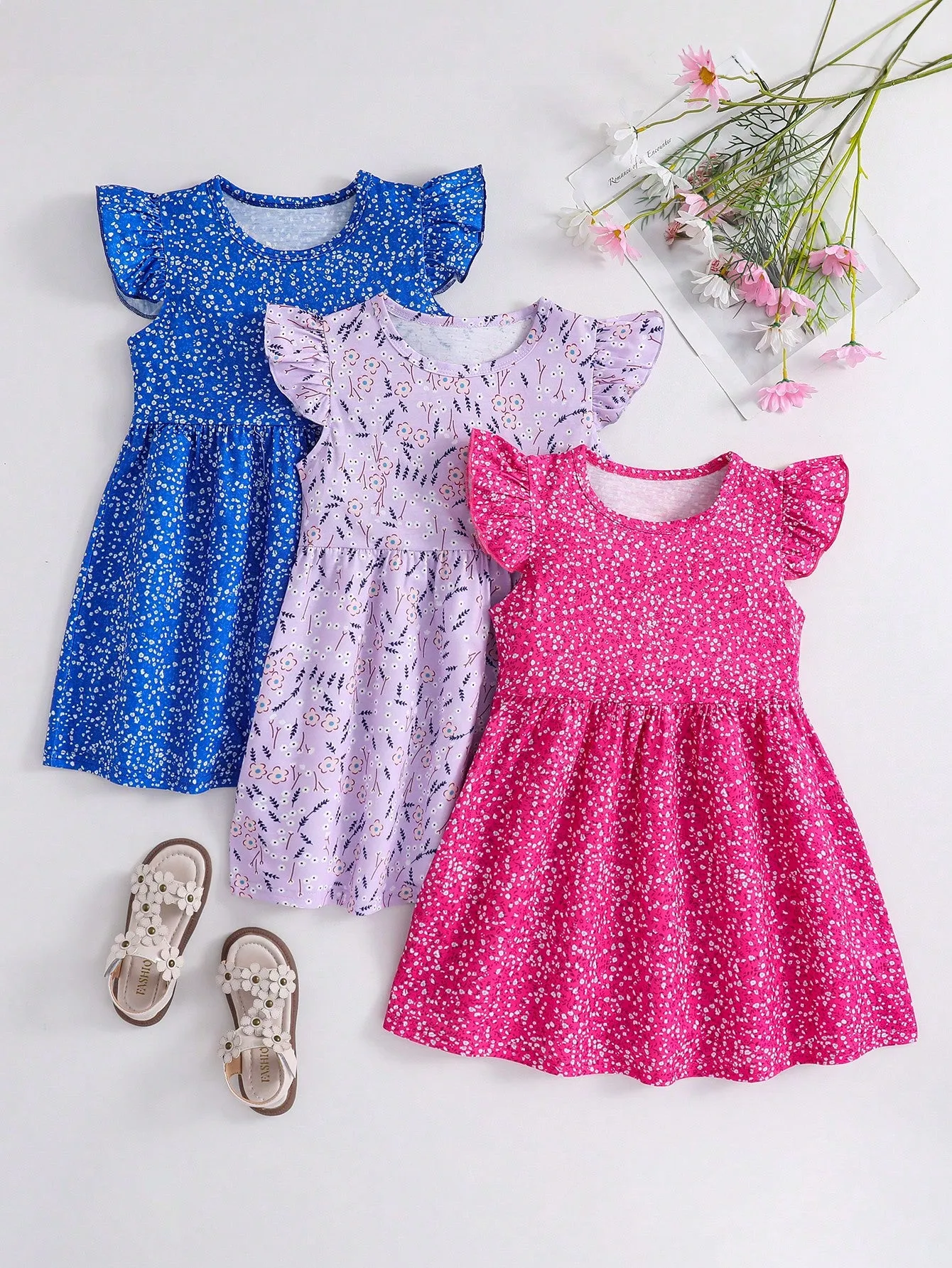 Mini dress polka dot| Girl  Floral & Polka Dot Printed Dress
