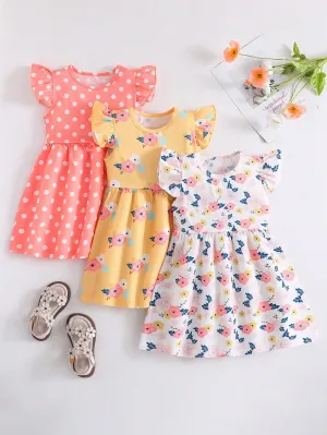 Mini dress polka dot| Girl  Floral & Polka Dot Printed Dress