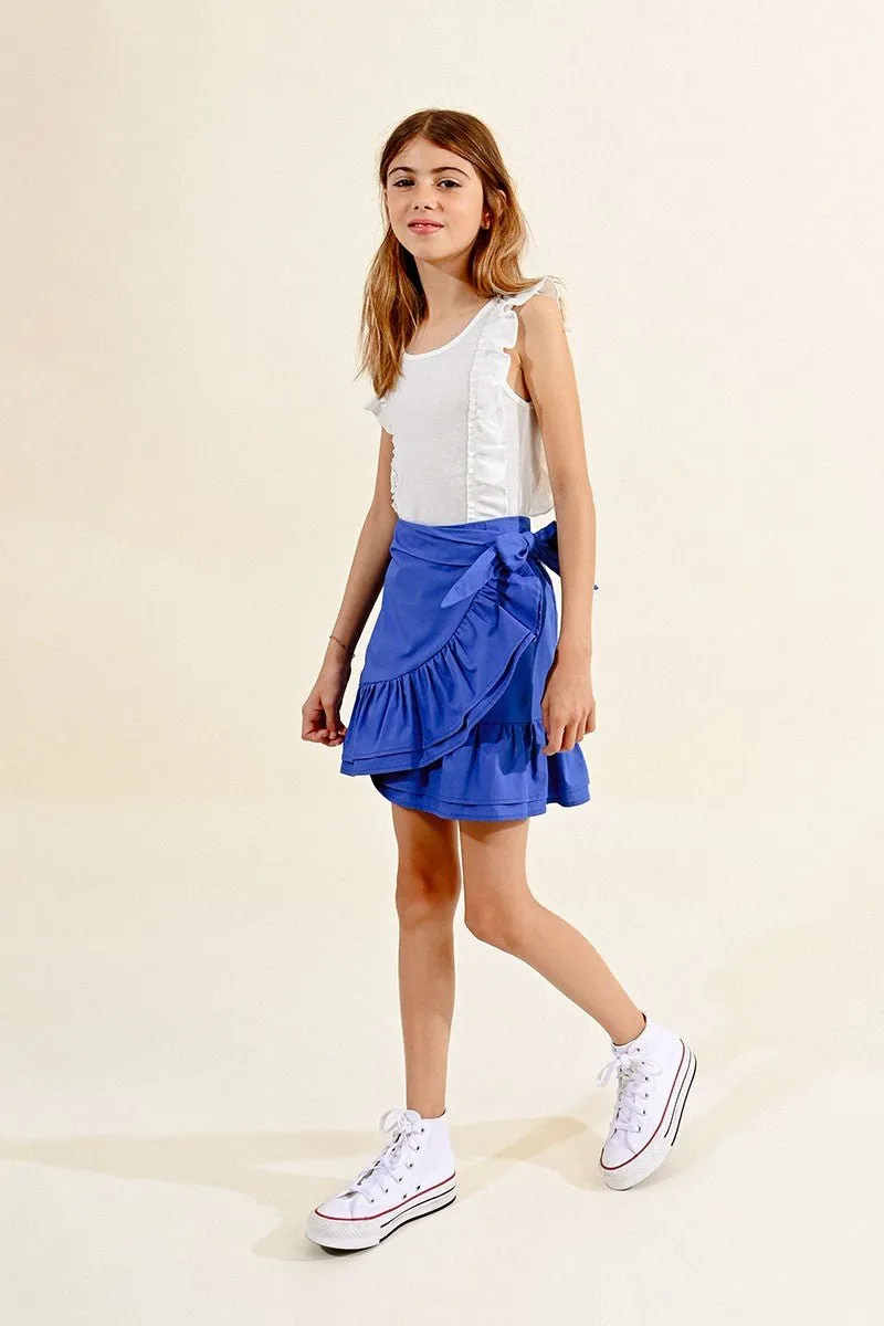 MINI SKIRT WITH ASYMMETRICAL FLOUNCE