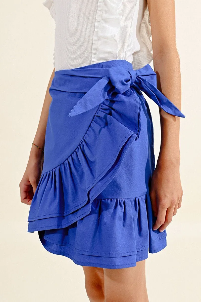 MINI SKIRT WITH ASYMMETRICAL FLOUNCE