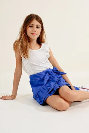 MINI SKIRT WITH ASYMMETRICAL FLOUNCE