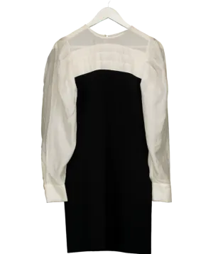 Mint Velvet Ivory / Black Volume Sleeve Mini Dress UK 8