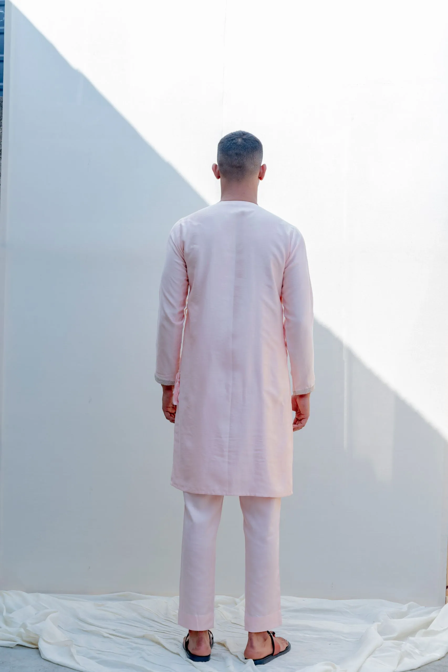Mirjai- Peach Angrakha Kurta with Pant Set