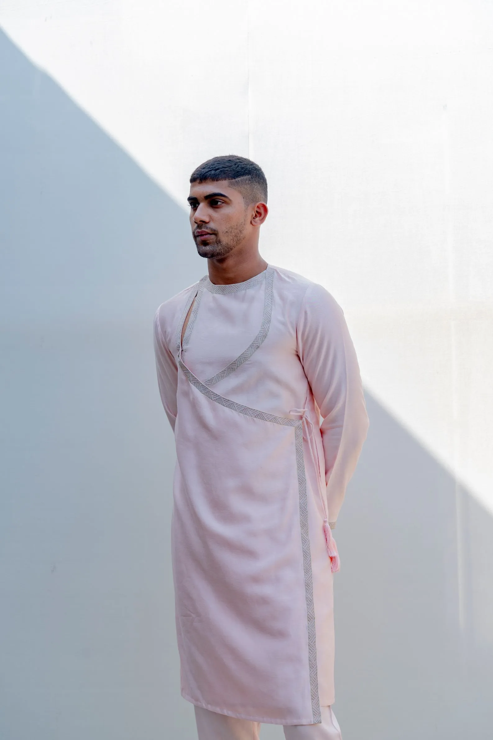 Mirjai- Peach Angrakha Kurta with Pant Set