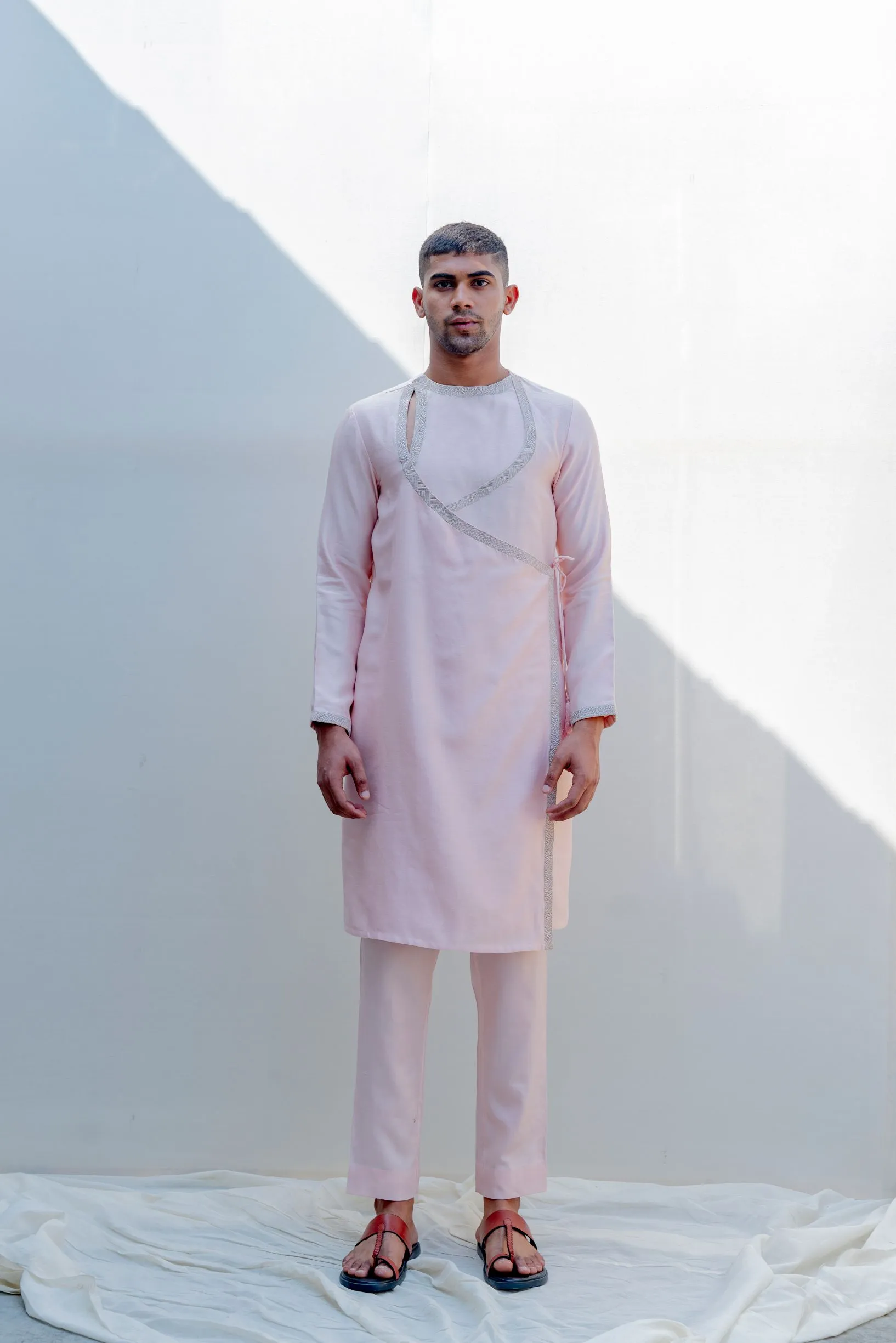 Mirjai- Peach Angrakha Kurta with Pant Set