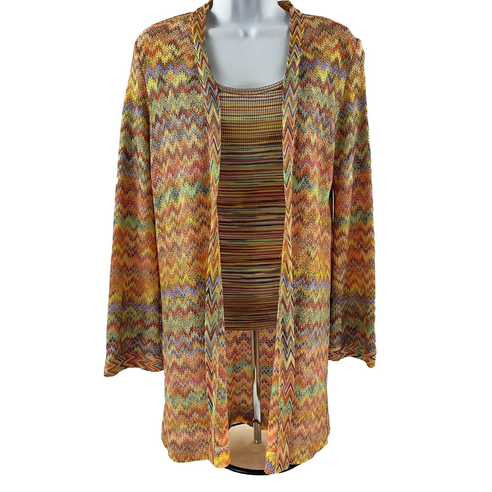 Missoni for Nordstrom - Chevron Cardigan and Striped Tank Top - 38 US X