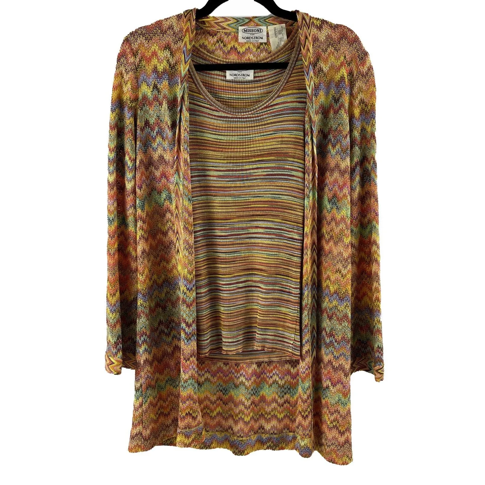Missoni for Nordstrom - Chevron Cardigan and Striped Tank Top - 38 US X
