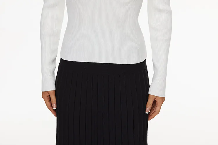 MM PUFFED SLEEVE RIBBED TOP.