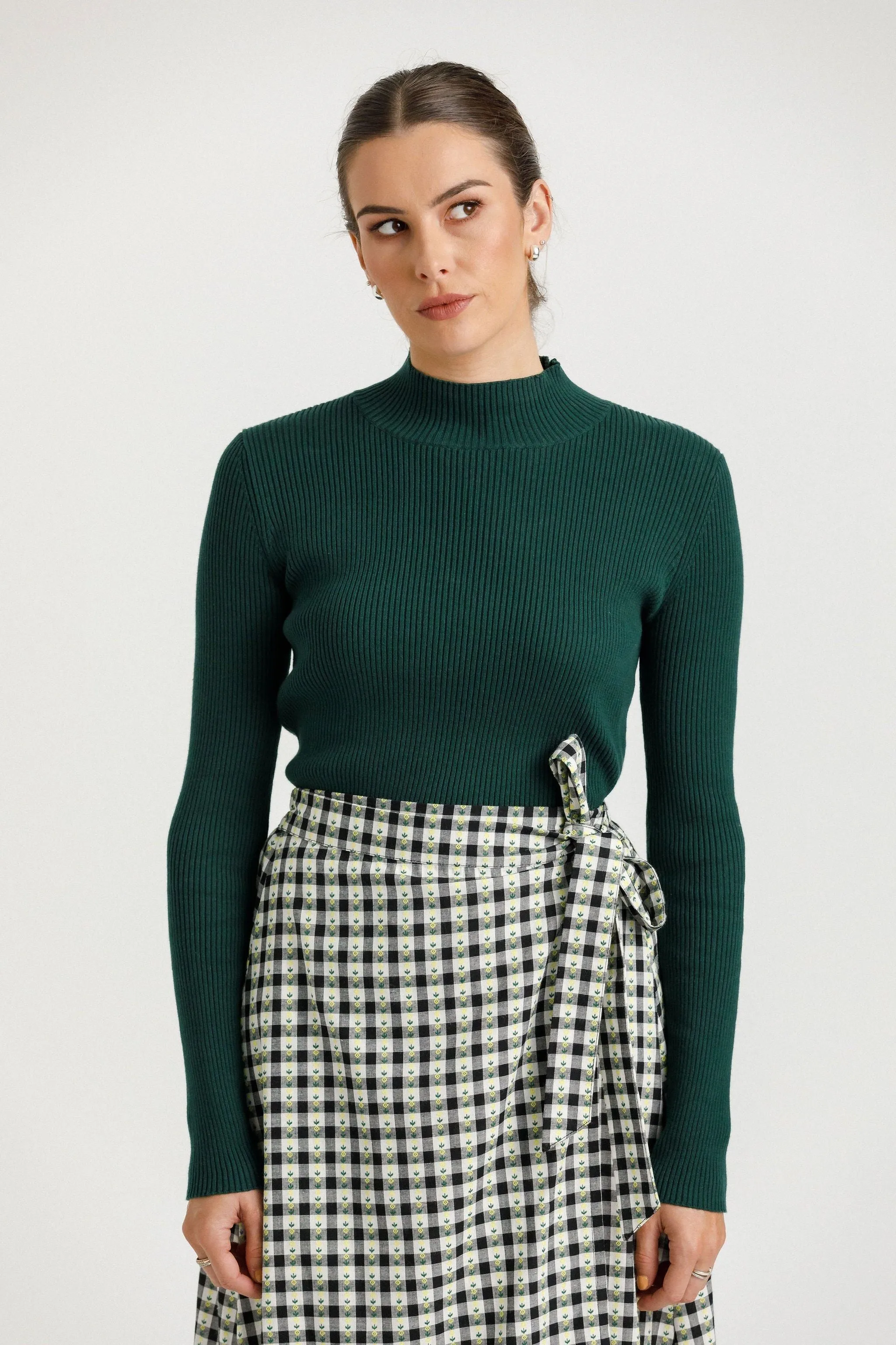 MOCK NECK LONG SLEEVE - FOREST