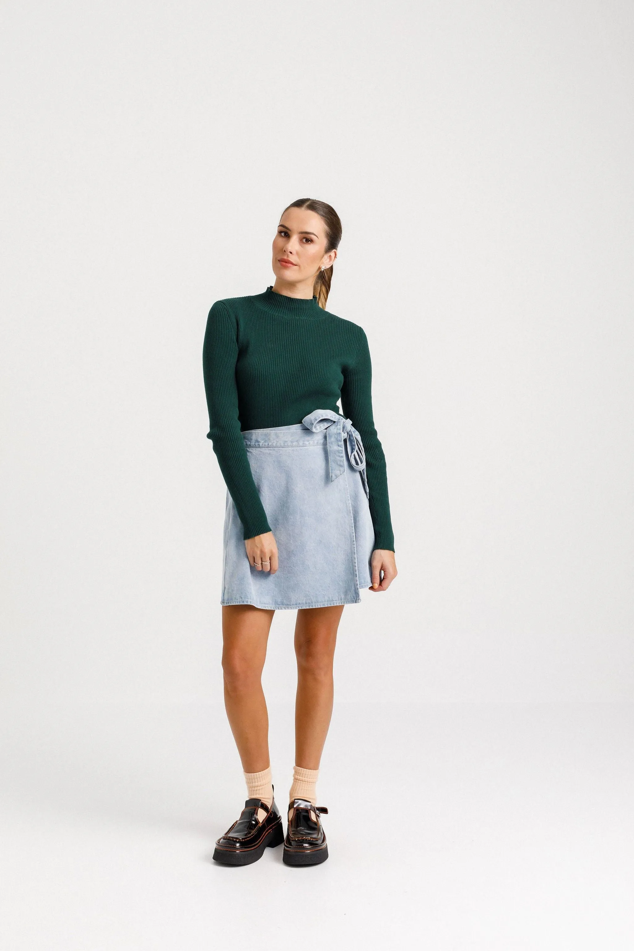 MOCK NECK LONG SLEEVE - FOREST
