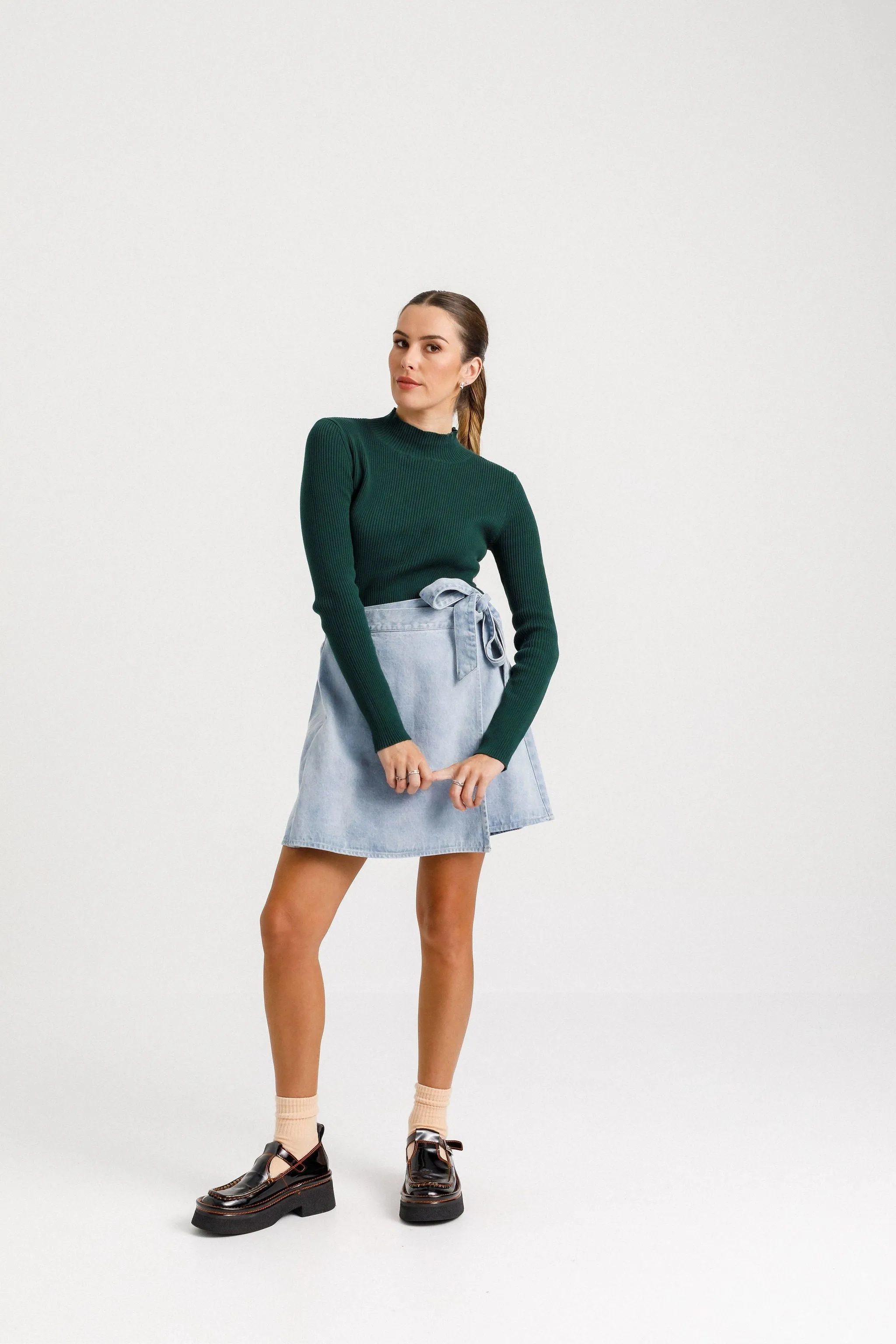 MOCK NECK LONG SLEEVE - FOREST