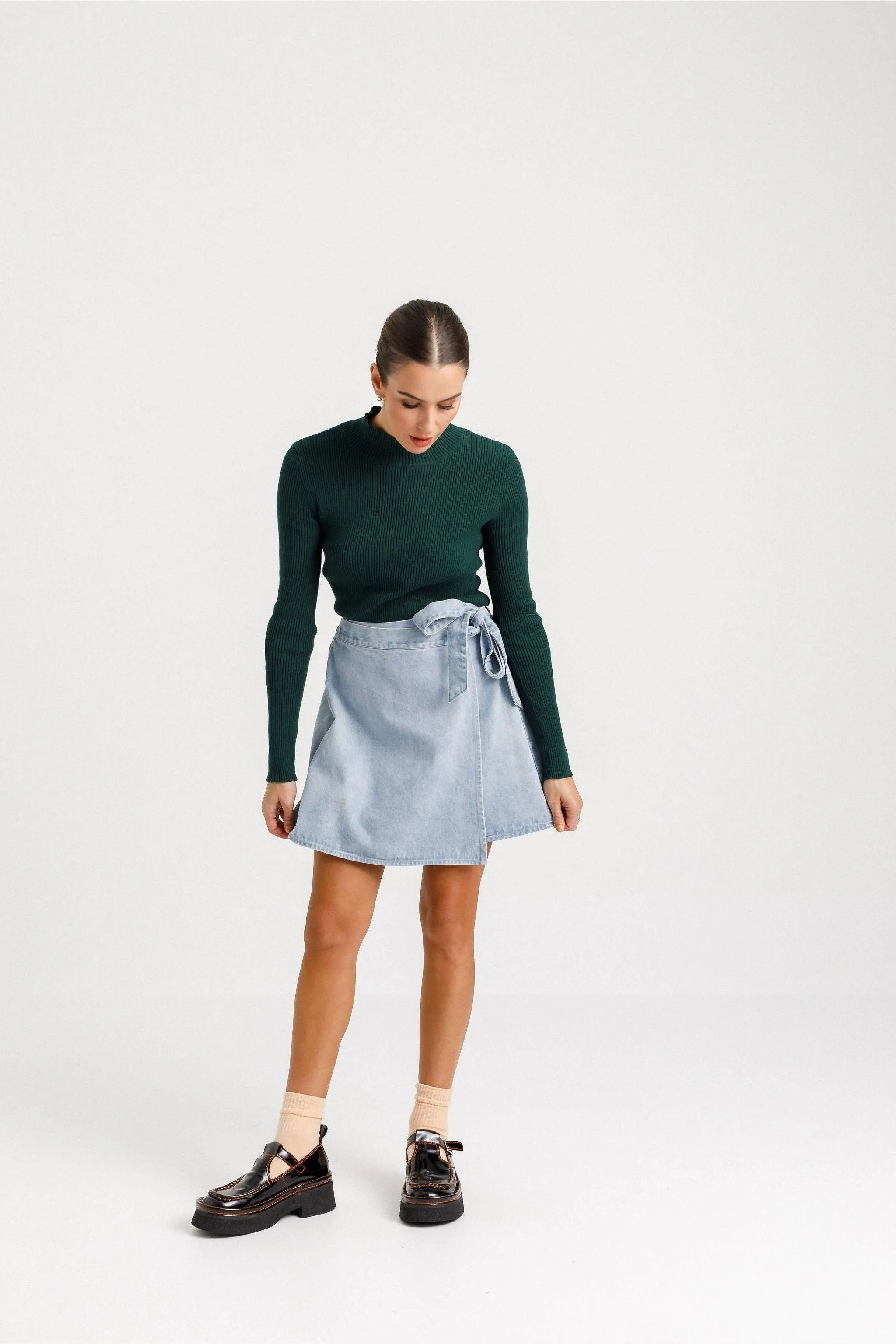 MOCK NECK LONG SLEEVE - FOREST