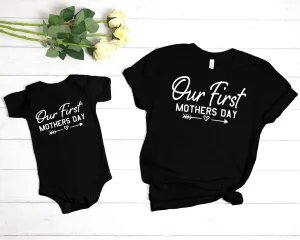 Mum and Baby First Mothers Day Personalised Matching Tops