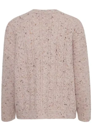 Nata V Neck Jumper - Pale Mauve Melange