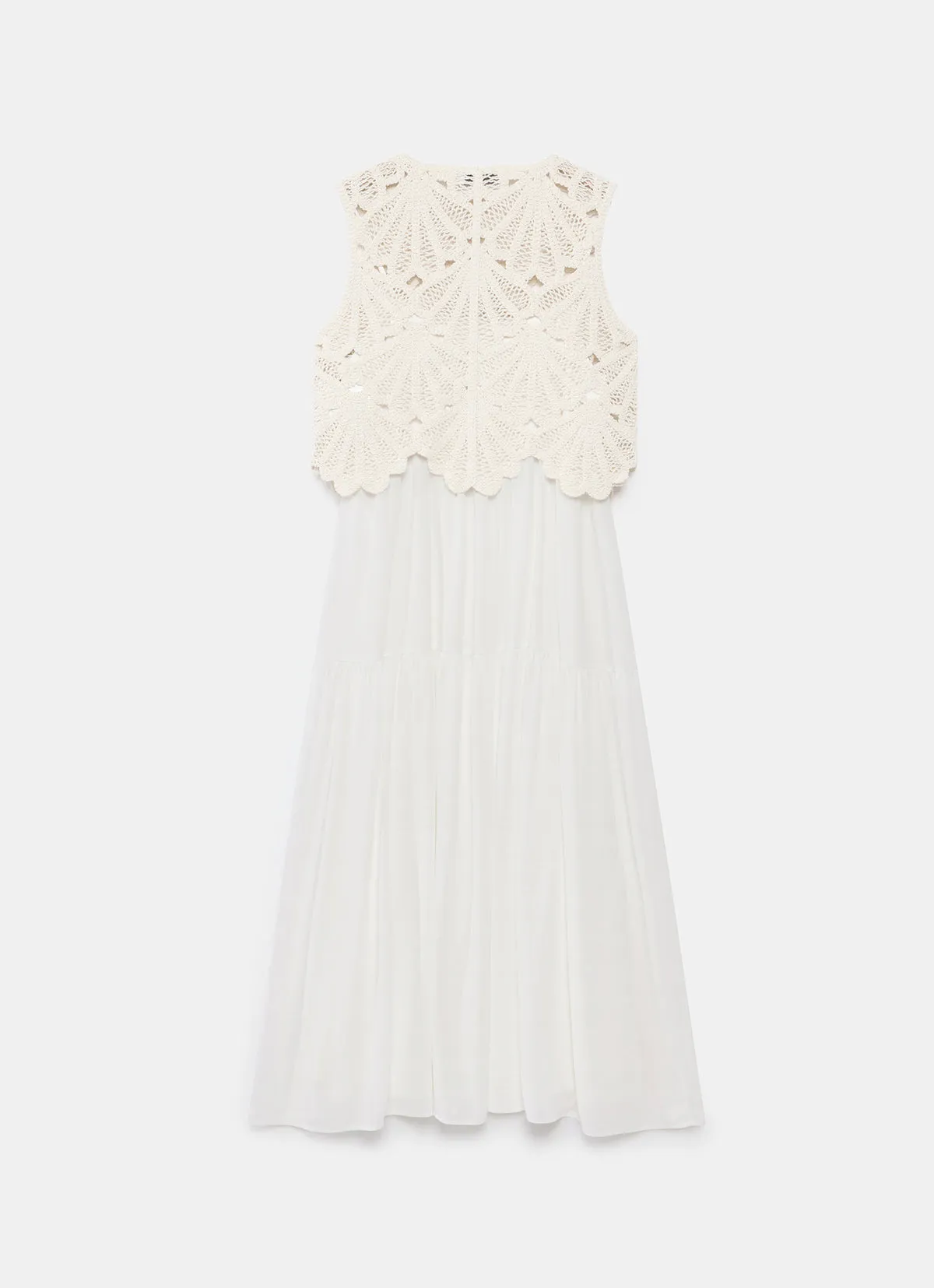 Neutral Crochet Midi Dress