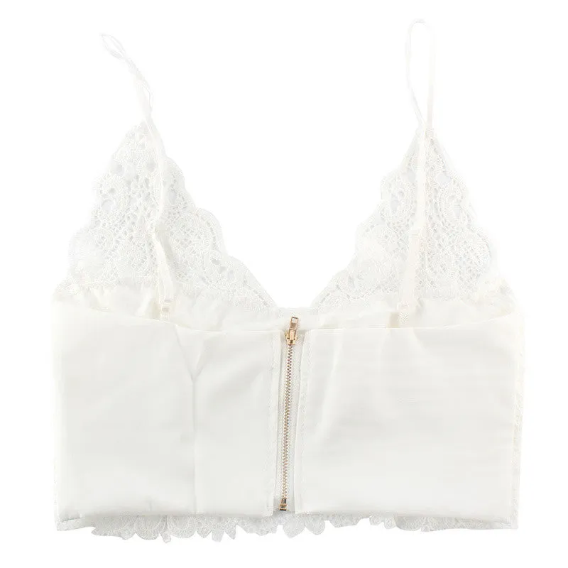 New Women Lace Unpadded Bralet Cami Vest Strappy Party Crop Top Bra Cami Tank Top NW