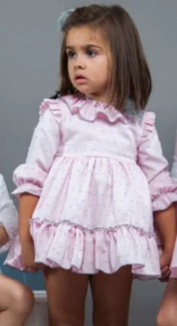 Noa Pink & Grey PomPom Dress