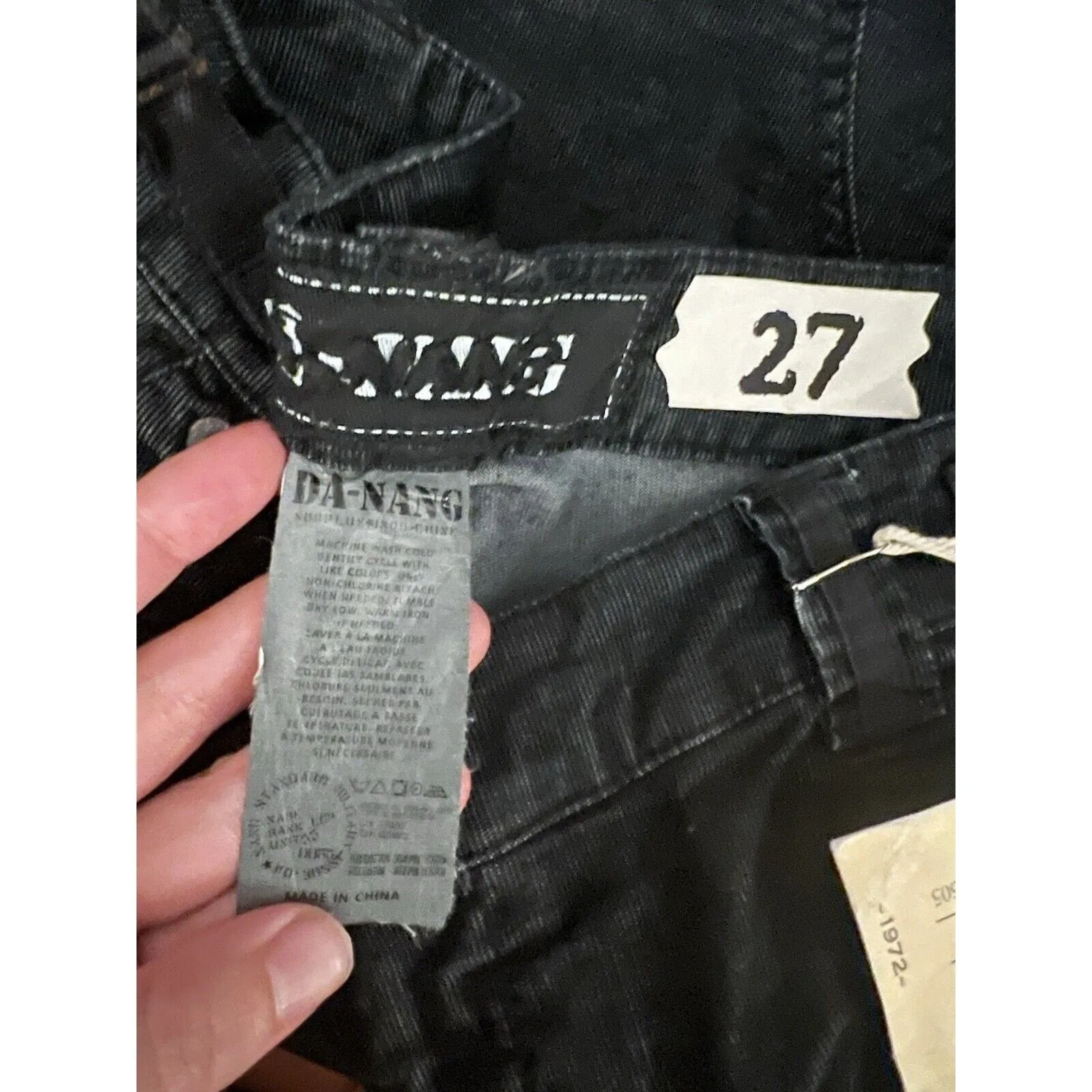 NWT Da Nang Women's Black Surplus Corduroy Jeans Pants in Onyx, Size 27 x 32