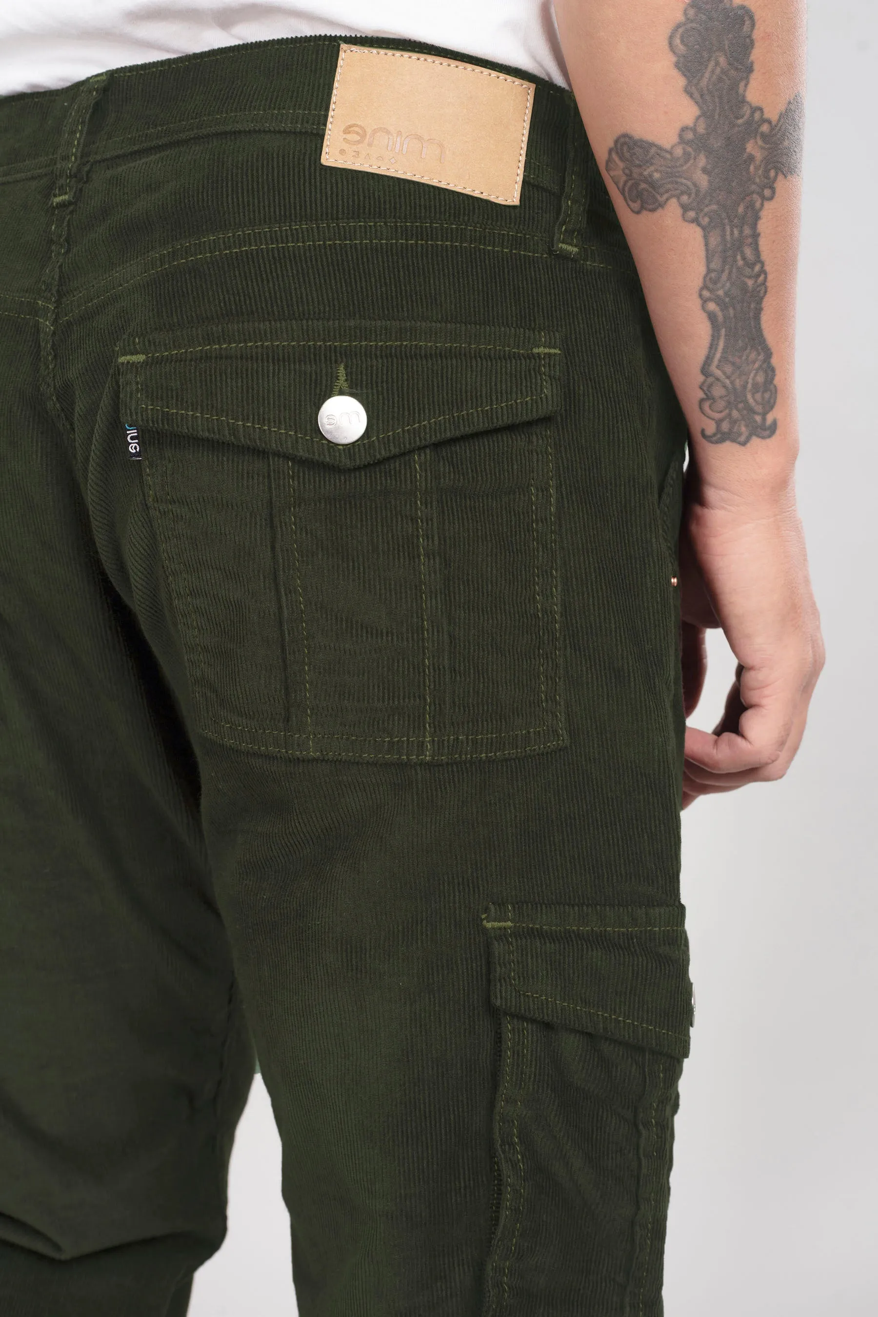 Olive Green Classic Cargo Corduroy