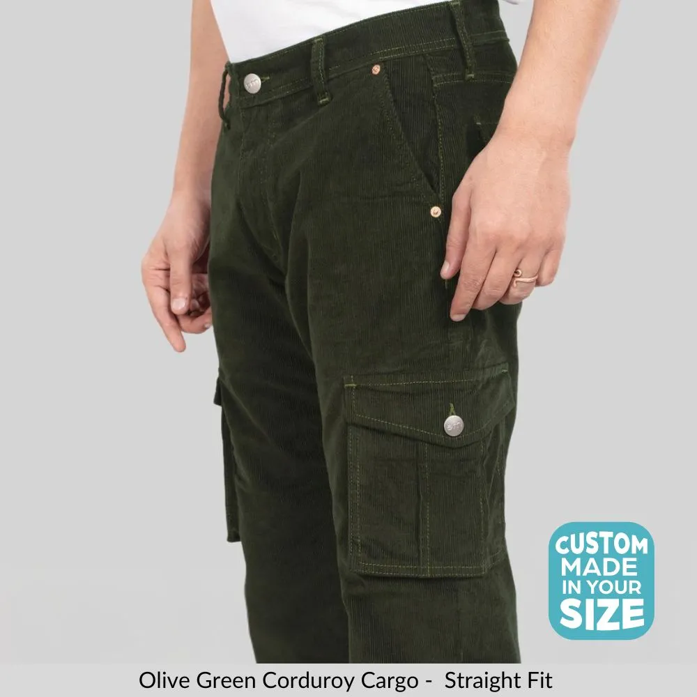 Olive Green Classic Cargo Corduroy