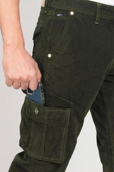 Olive Green Classic Cargo Corduroy