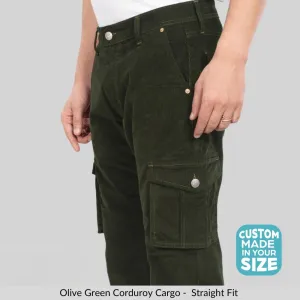 Olive Green Classic Cargo Corduroy
