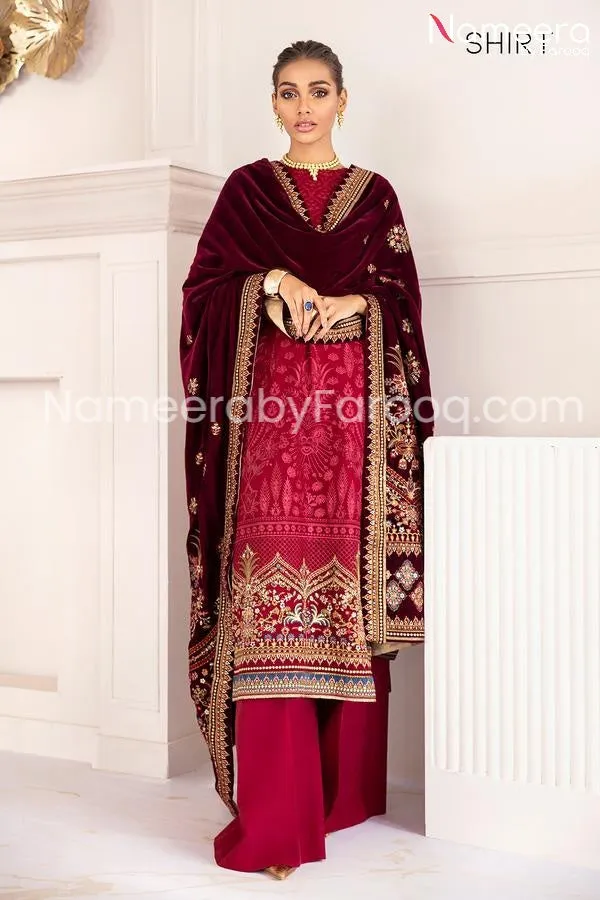 Pakistani Red Long Frock Party Wear Online 2021 #PN235