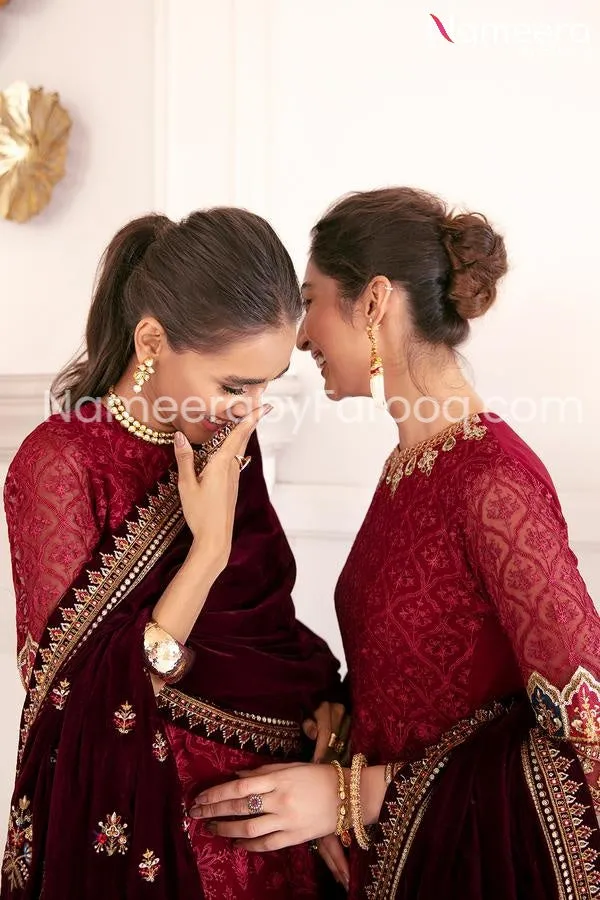 Pakistani Red Long Frock Party Wear Online 2021 #PN235