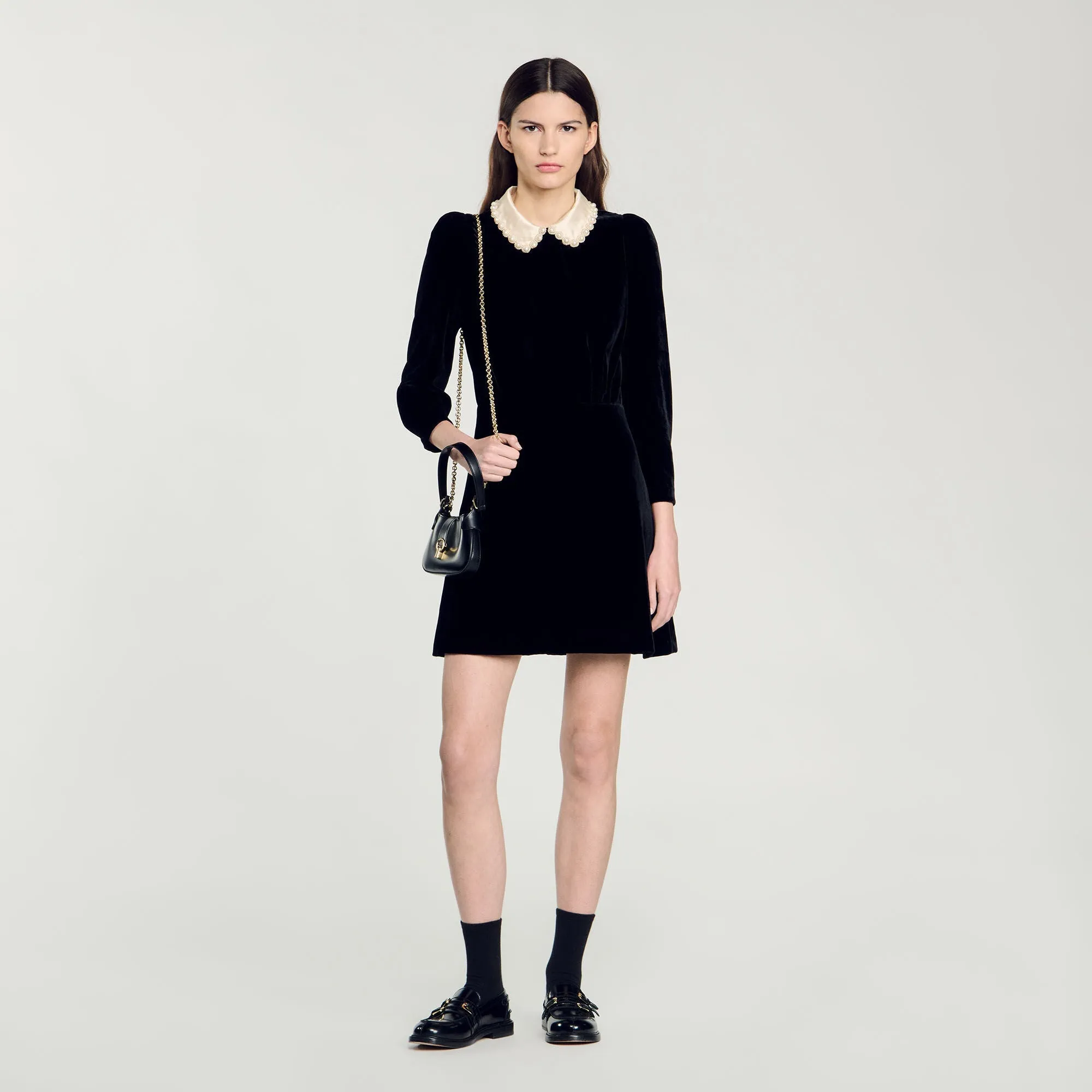 Paola Velvet Dress Black