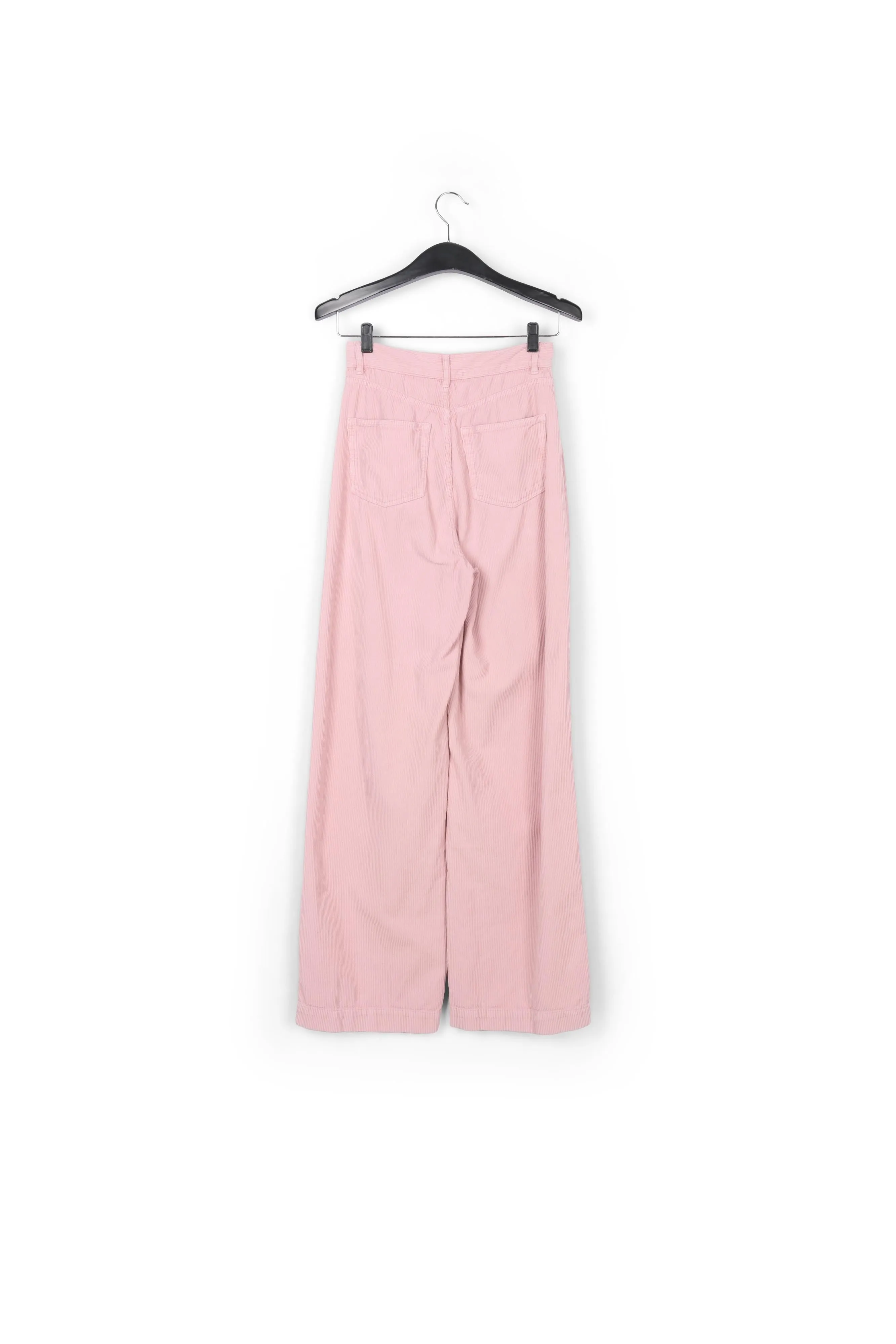 Pastel pink soft corduroy wide leg pants