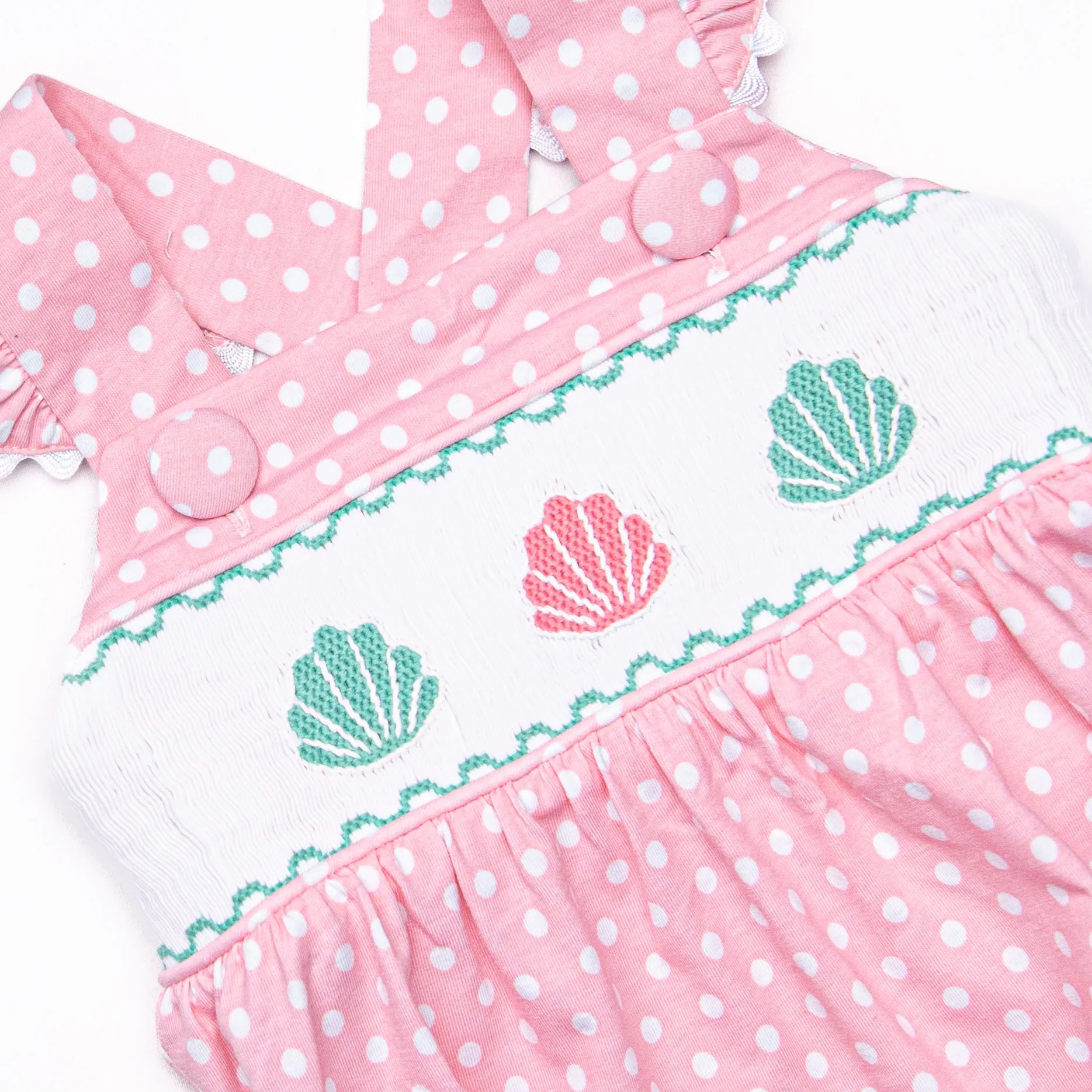 Pearl of the Sea Smocked Dress, Pink