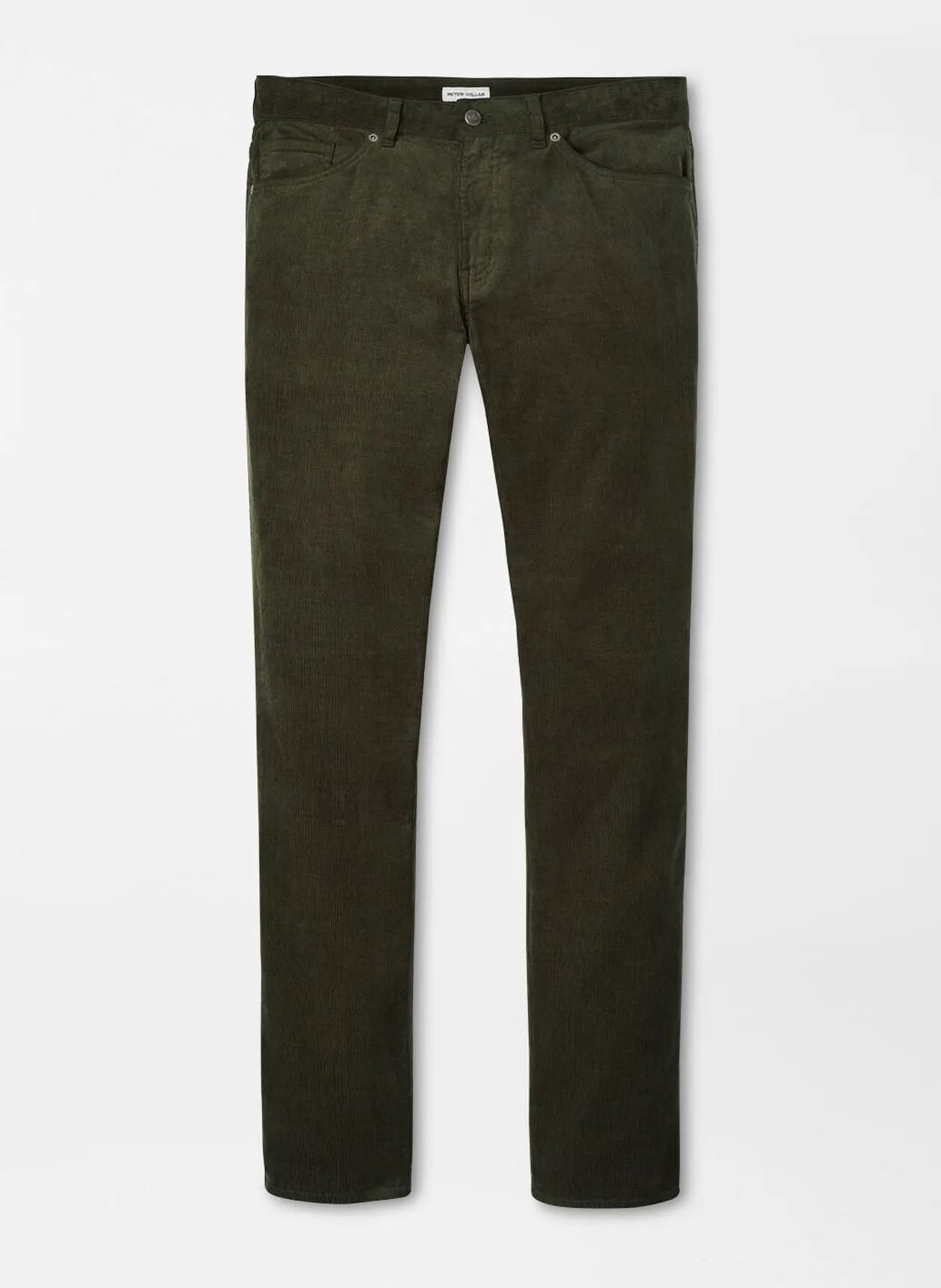 Peter Millar Mens Classic Fit Superior Soft Corduroy Five-Pocket Trouser - DARK OLIVE