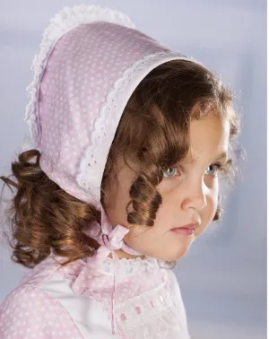 Petit Bebe Pink Polka Dot Bonnet