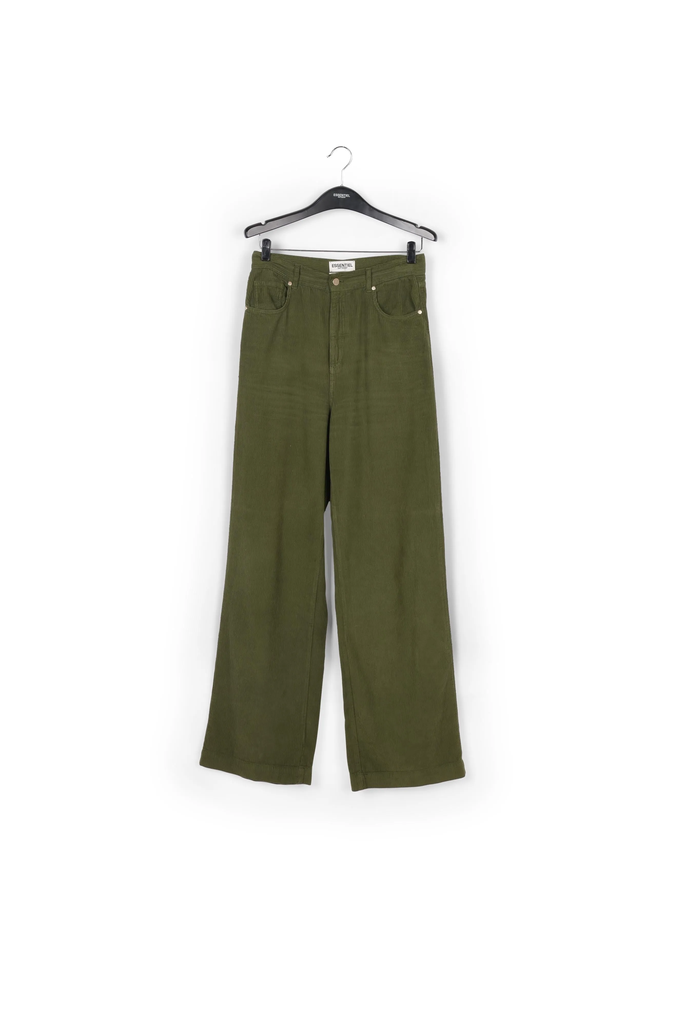 Pine green soft corduroy wide leg pants