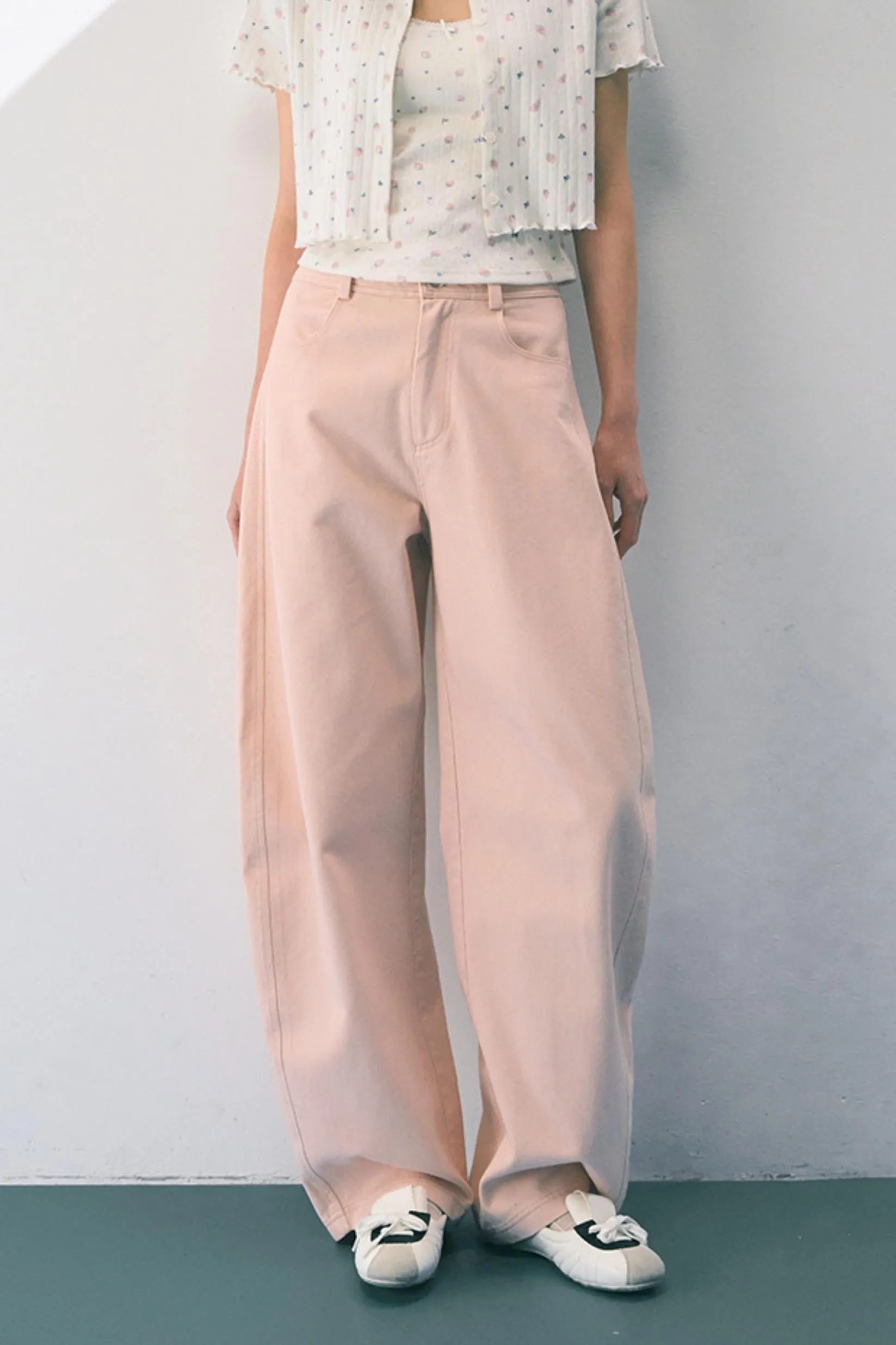 Pink Straight Leg Trousers