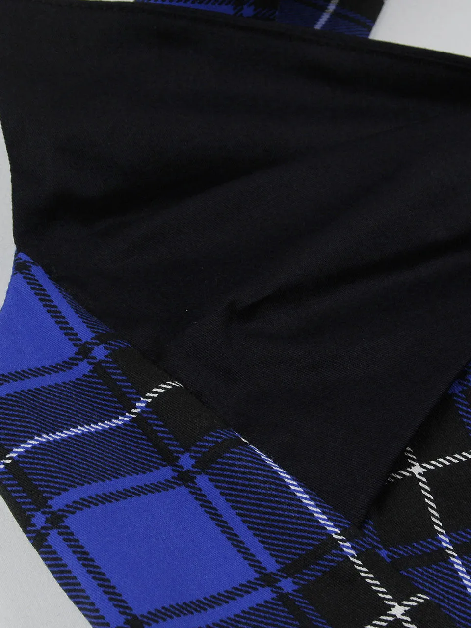 Plaid Off the Shoulder High Waist Halter 1950 Dress