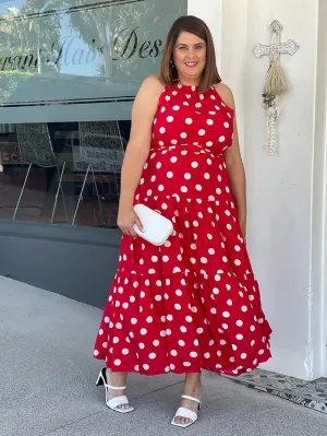 Polka Dot Days Dress - Red