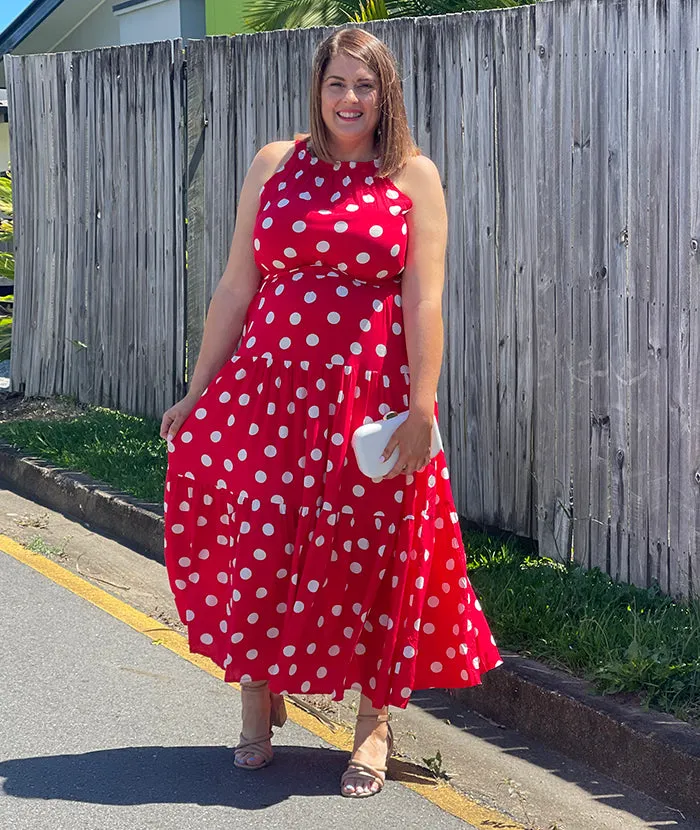 Polka Dot Days Dress - Red
