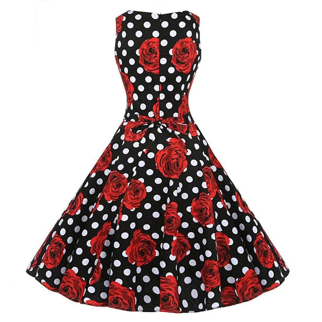 Polka Dot Dress Floral 1950s Fashion Audrey Hepburn 50s Style Dresses
