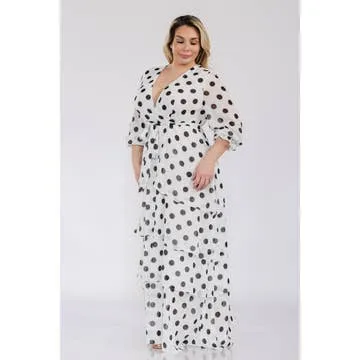 Polka Dot Tiered Maxi Dress