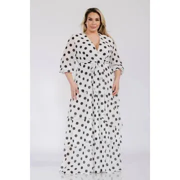 Polka Dot Tiered Maxi Dress