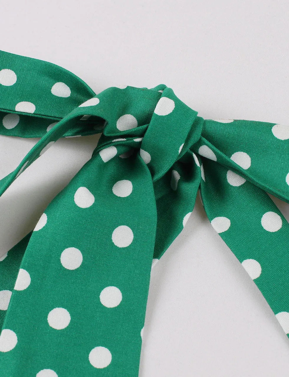 Polka Dots Halter Elastic Back High Waist 1950 Vintage Dress