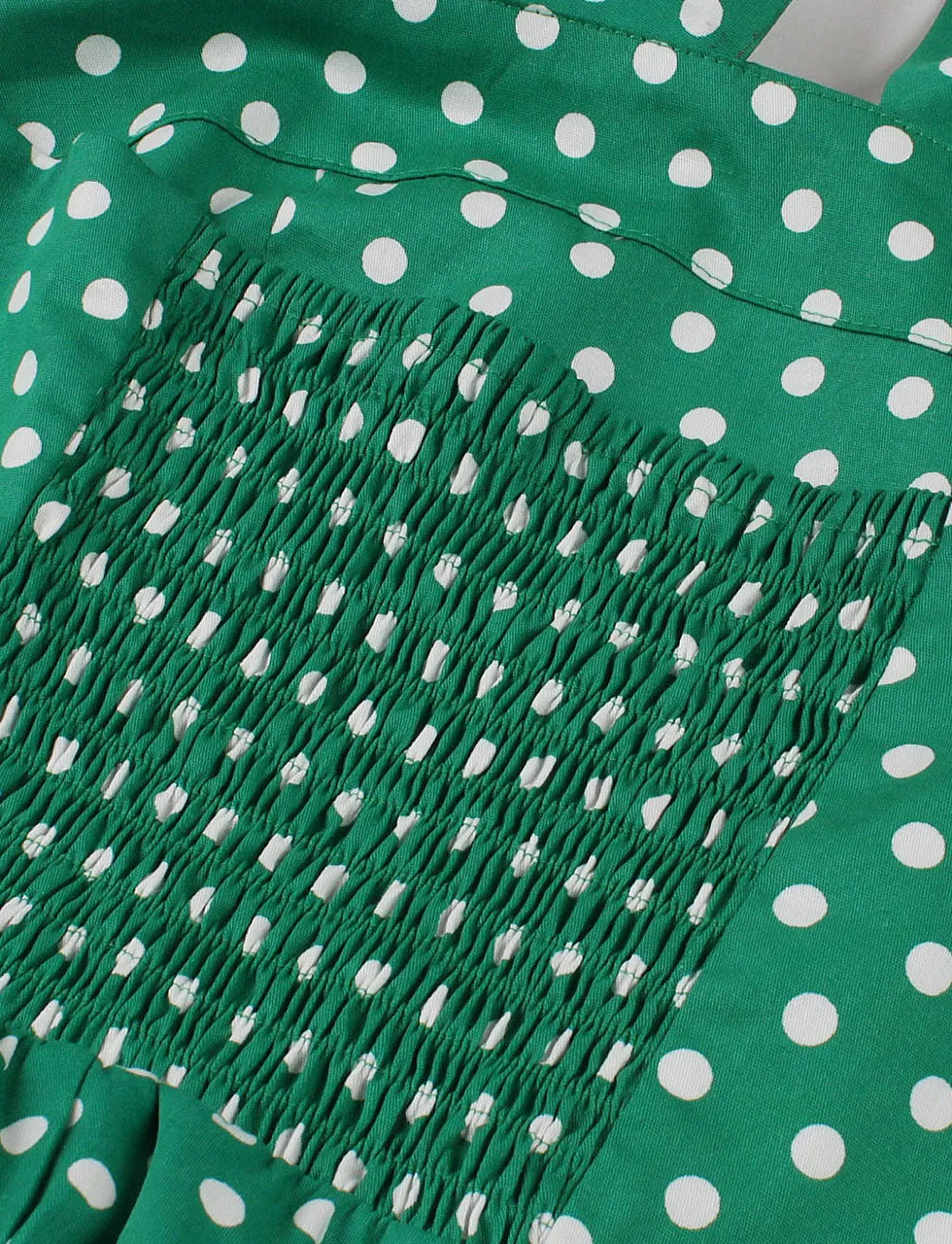 Polka Dots Halter Elastic Back High Waist 1950 Vintage Dress