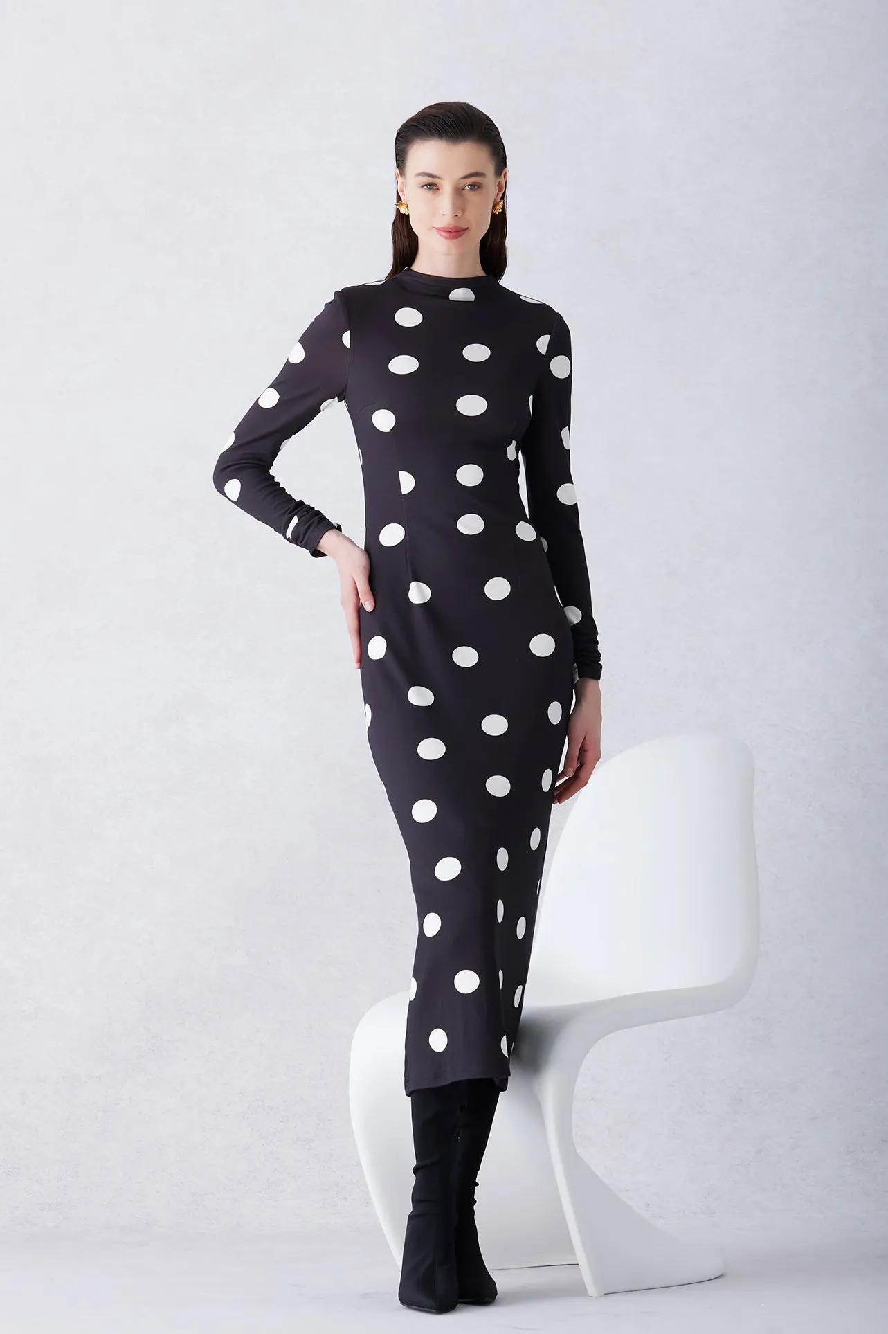 POLKA DOTY PRINT DRESS