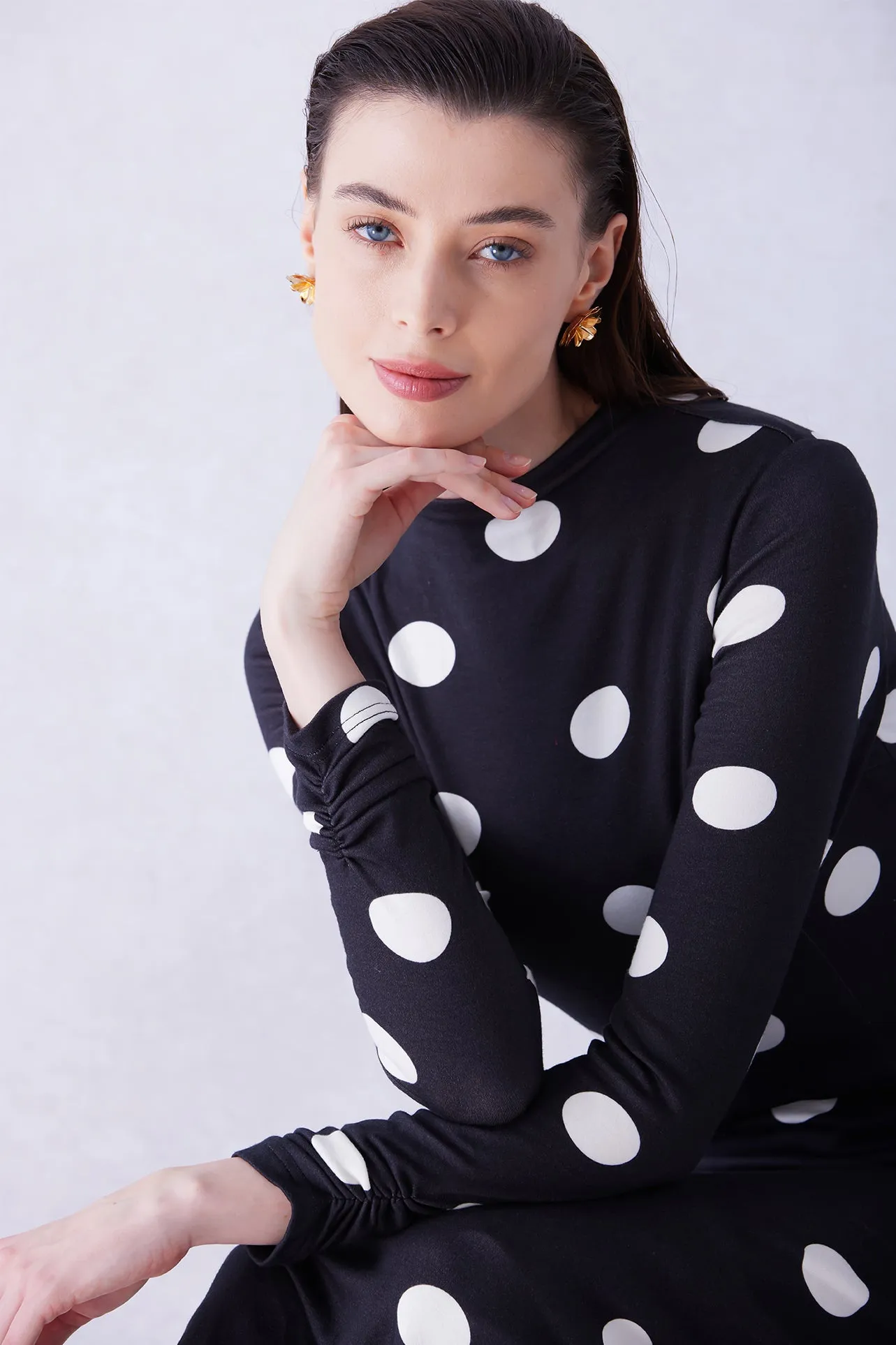 POLKA DOTY PRINT DRESS