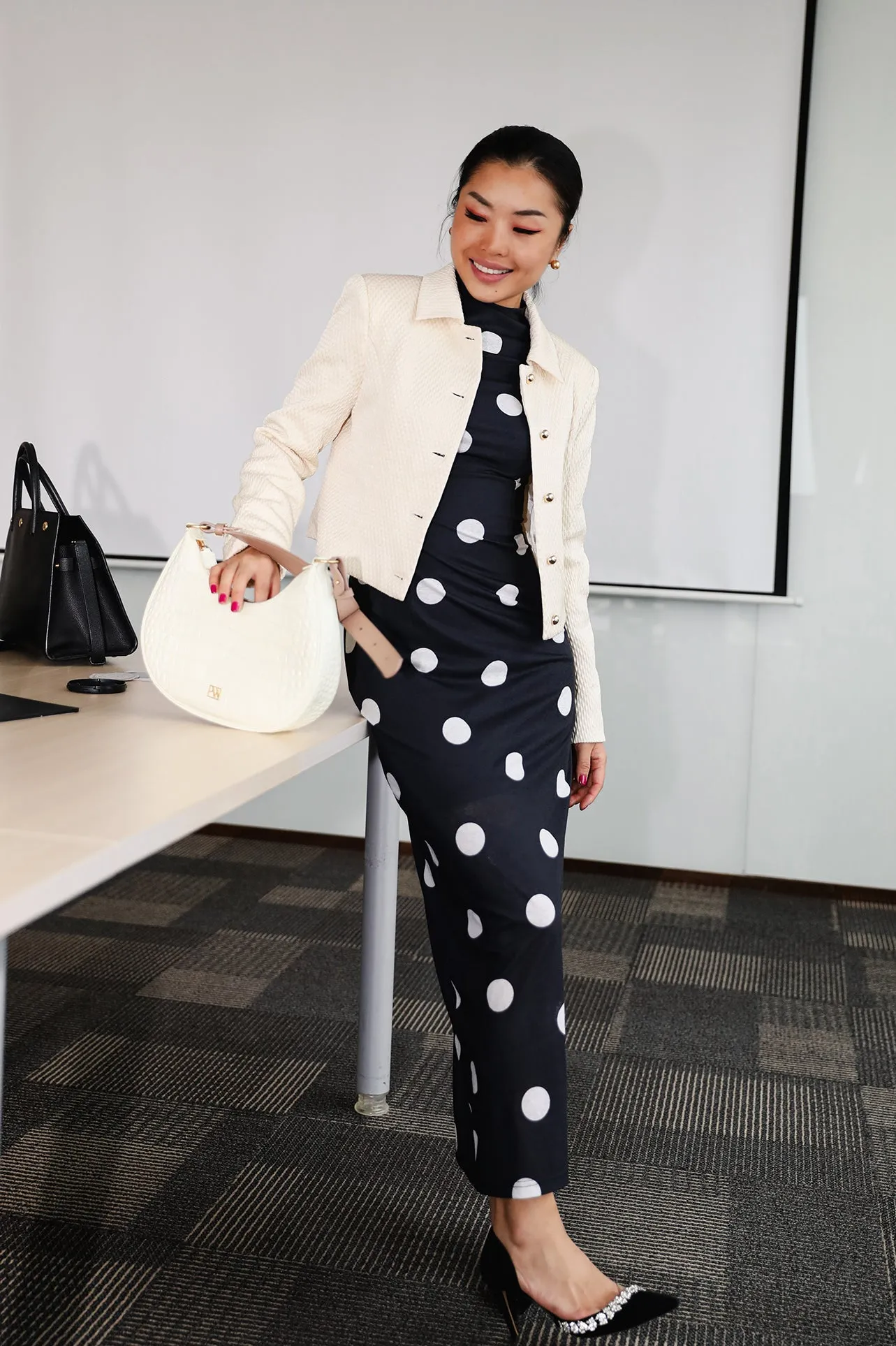 POLKA DOTY PRINT DRESS